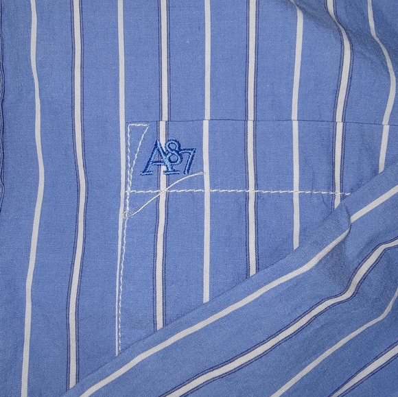 Aeropostale Blue Striped Men's Shirt - Picture 3 of 3